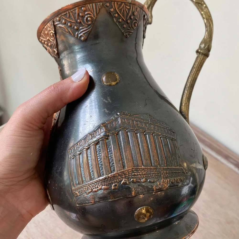 Antique Medieval Greek Solid Copper/Brass Water Pitcher